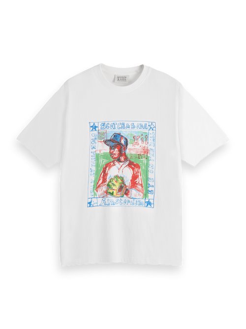 Front chest artwork relaxed fit t-shirt