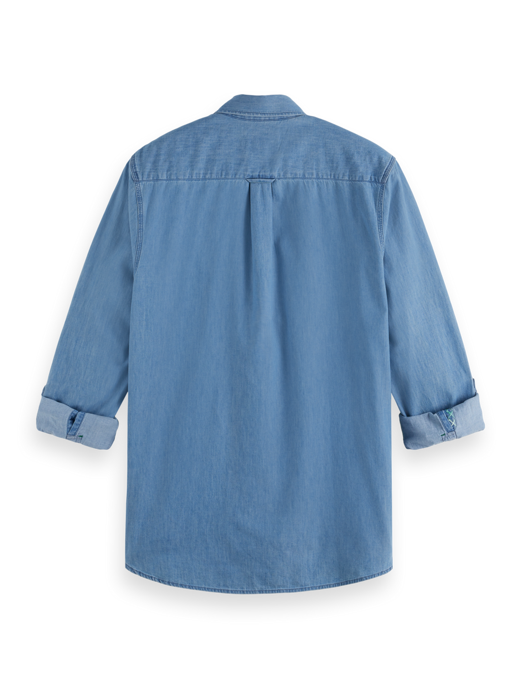 denim shirt with sleeve adjusters