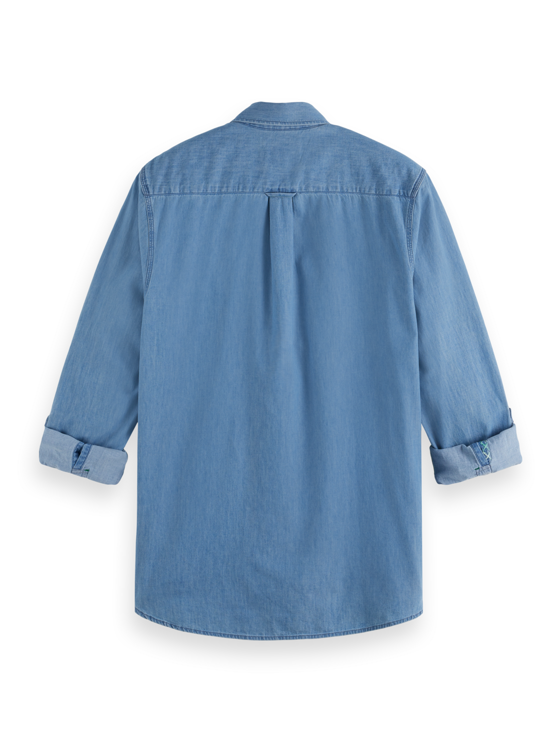 denim shirt with sleeve adjusters
