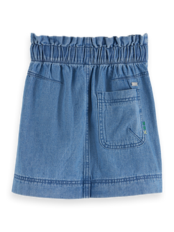 Sporty lightweight denim skirt - Washed indigo