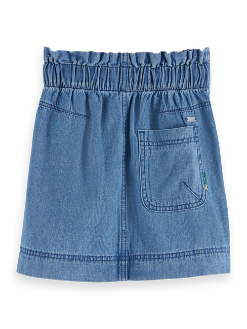 Sporty lightweight denim skirt - Washed indigo