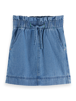 Sporty lightweight denim skirt - Washed indigo