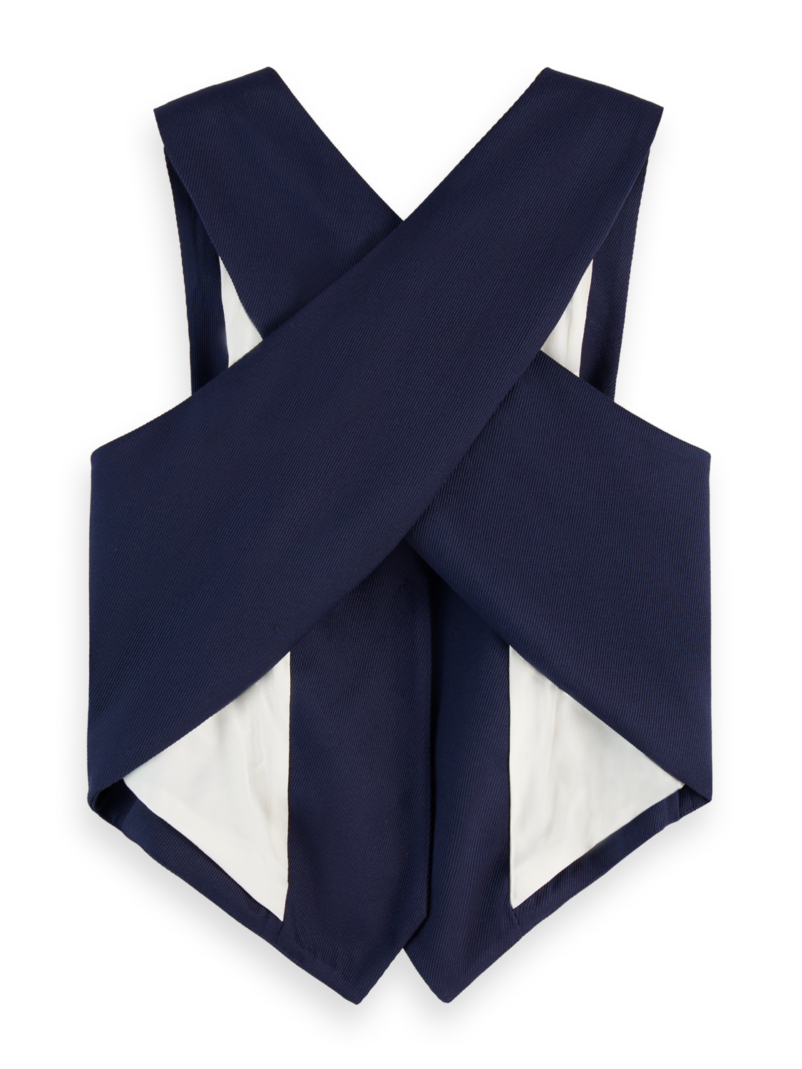 Cross back gabardine twill waistcoat