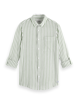 Regular fit crinkle striped shirt