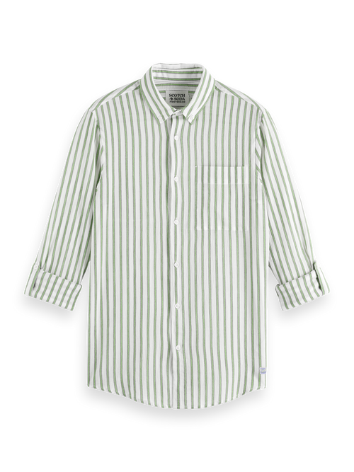 Regular fit crinkle striped shirt