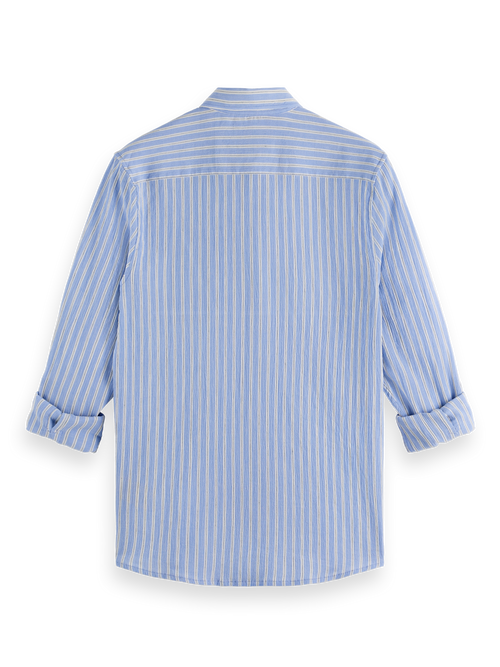 Regular fit crinkle striped shirt