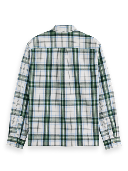 Relaxed fit yarn-dyed flannel check shirt