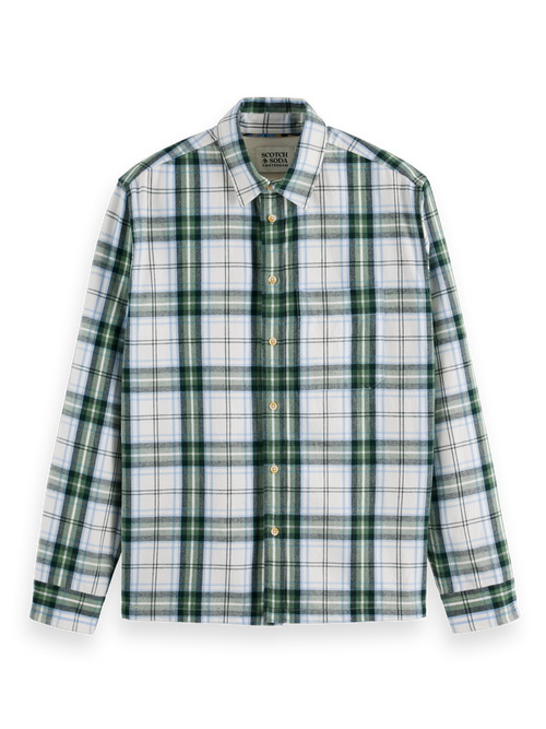 Relaxed fit yarn-dyed flannel check shirt