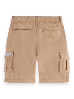 Garment-dyed linen blend cargo shorts