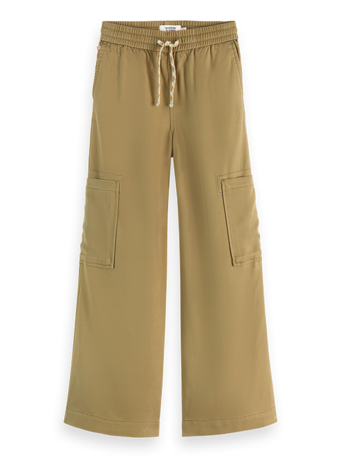 Wide-leg tencel cargo pants