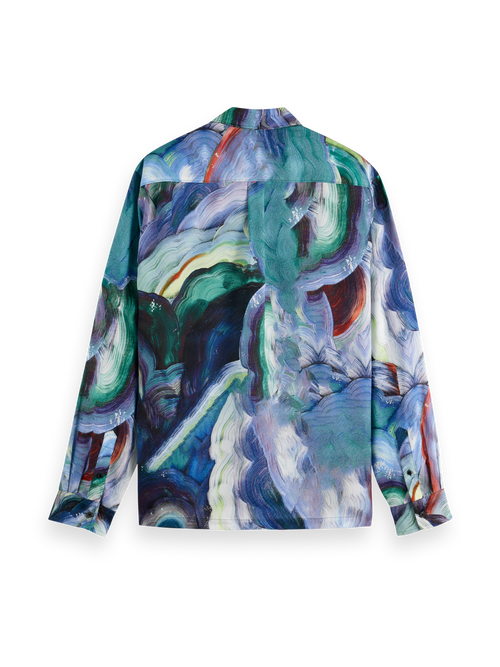 Relaxed fit abstract print tencel shirt