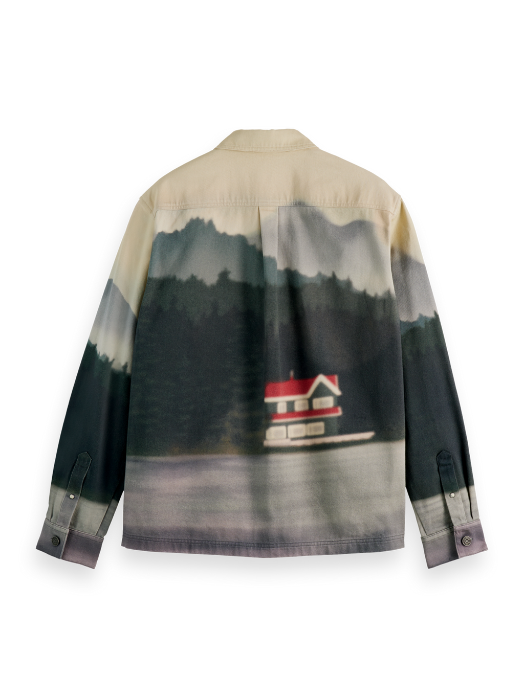 printed twill overshirt