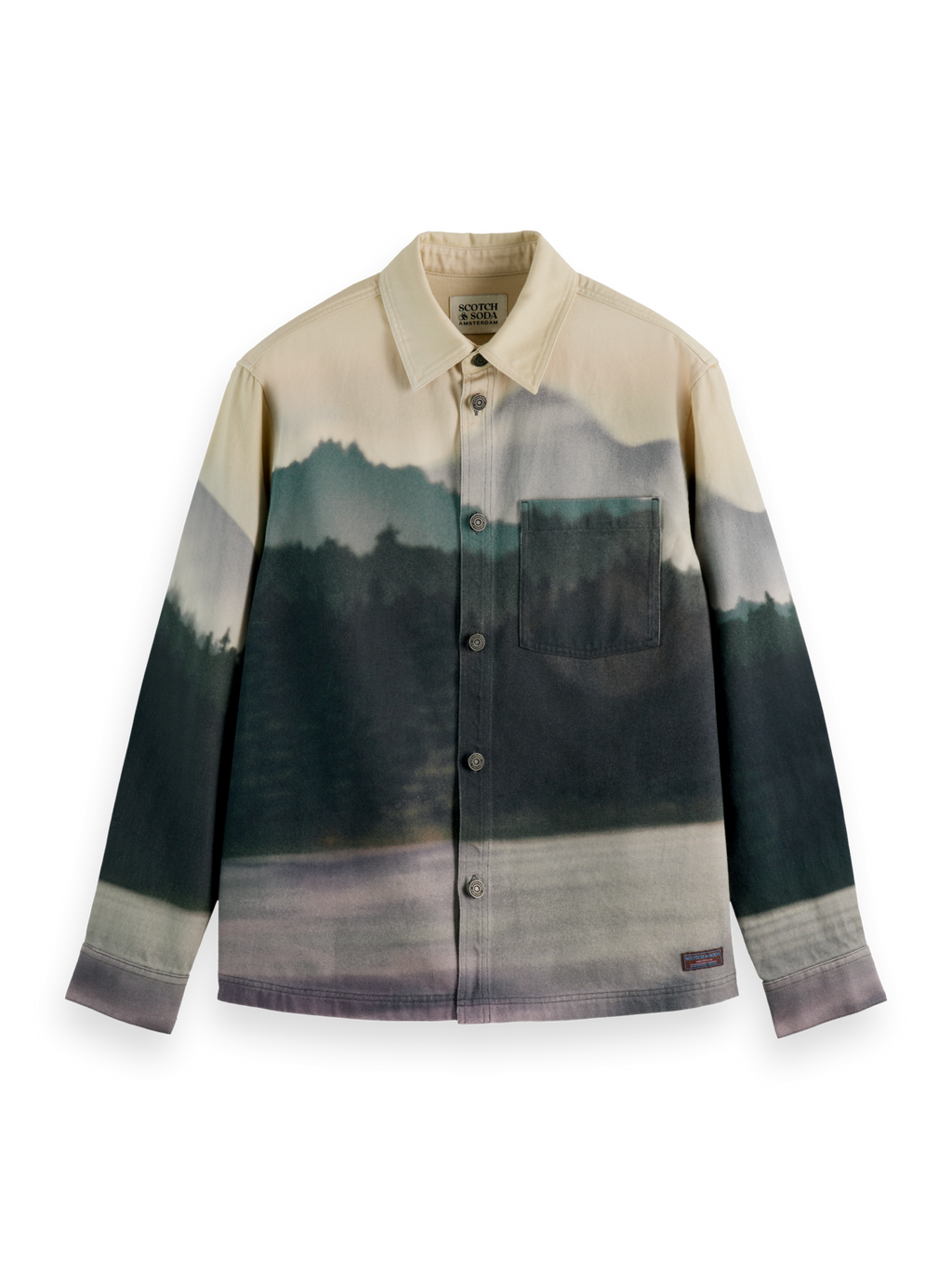 printed twill overshirt