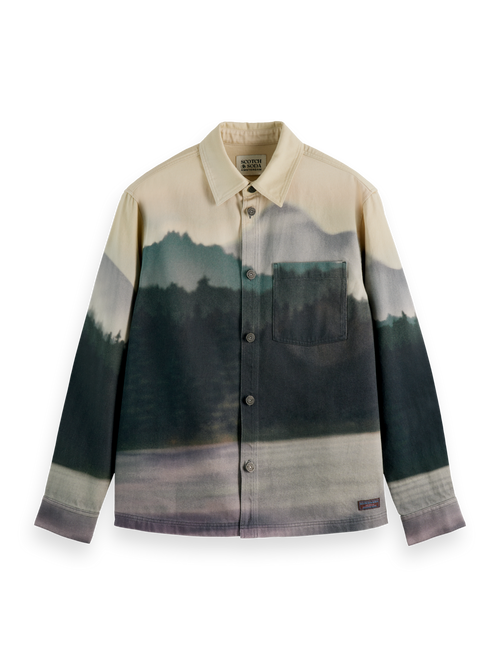 Relaxed fit printed twill overshirt