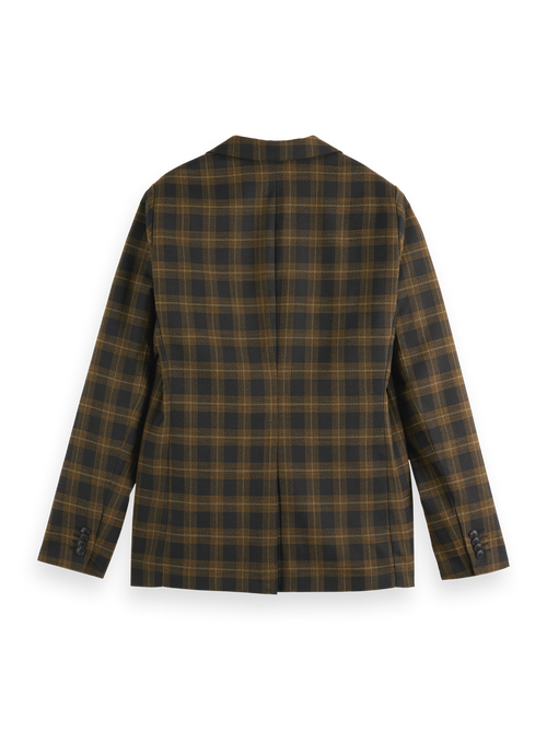 Single-breasted yarn-dyed check regular fit blazer