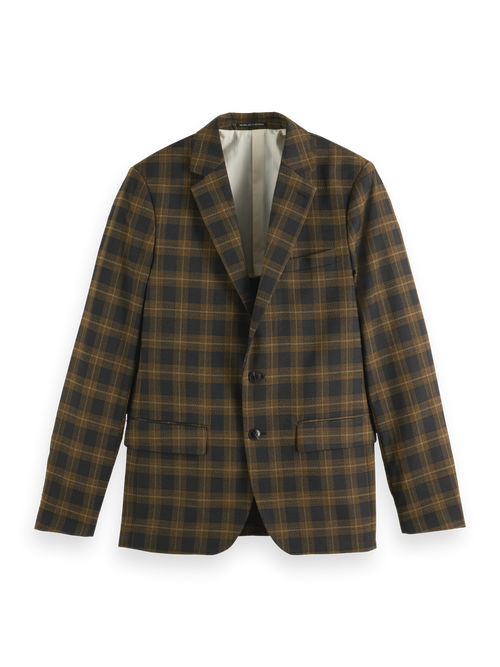 Single-breasted yarn-dyed check regular fit blazer