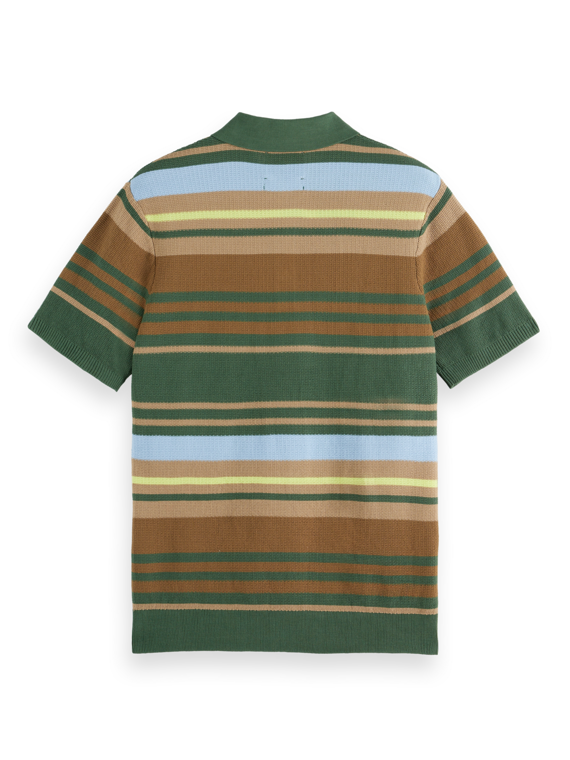 Structured knitted striped polo