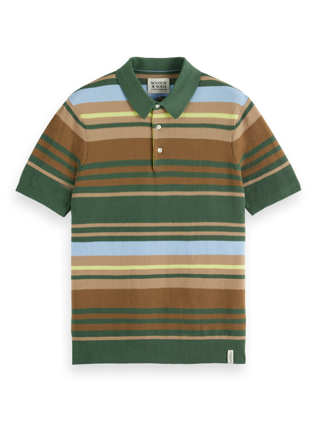 Structured knitted striped polo – Scotch & Soda Amsterdam
