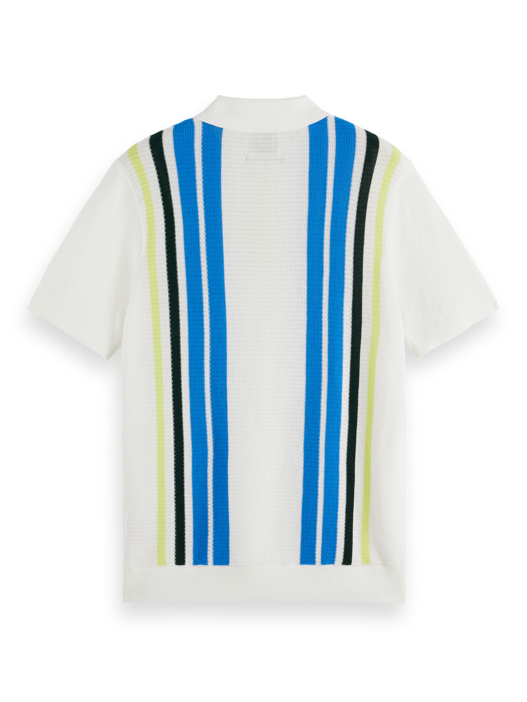 Structured knitted striped polo