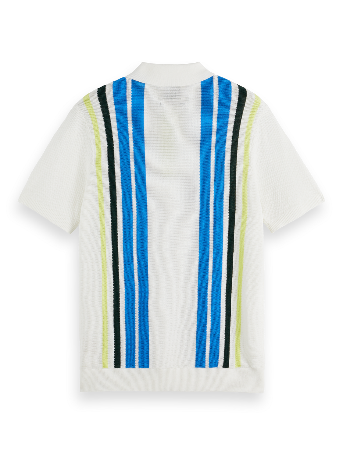 Structured knitted striped polo