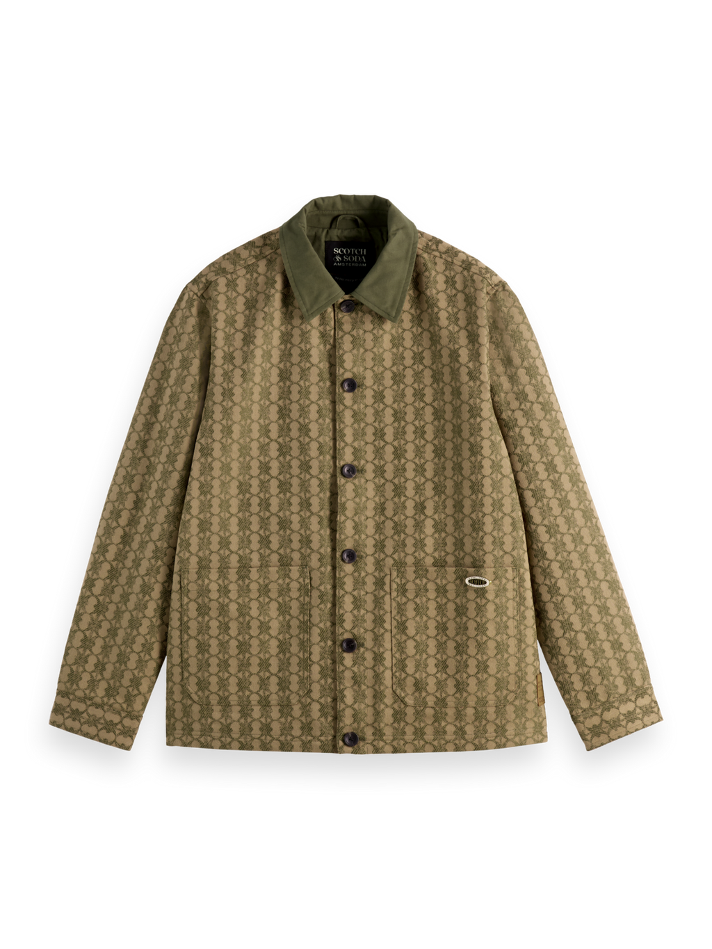 Cotton-blend jacquard jacket