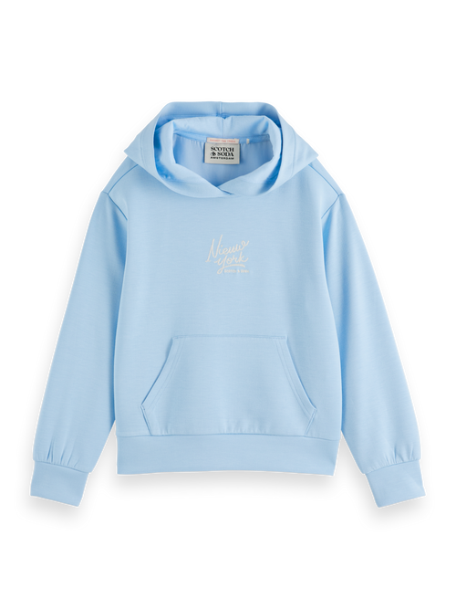 Relaxed-fit modal hoodie with front artwork