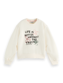 Relaxed-fit crewneck with front artwork