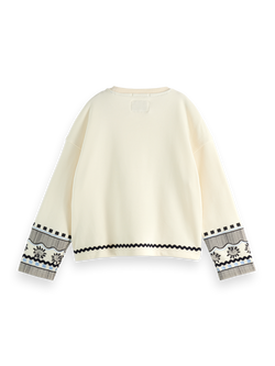 Loose-fit embroidered crewneck