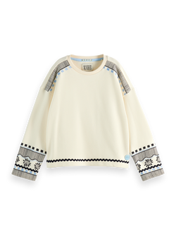 Loose-fit embroidered crewneck