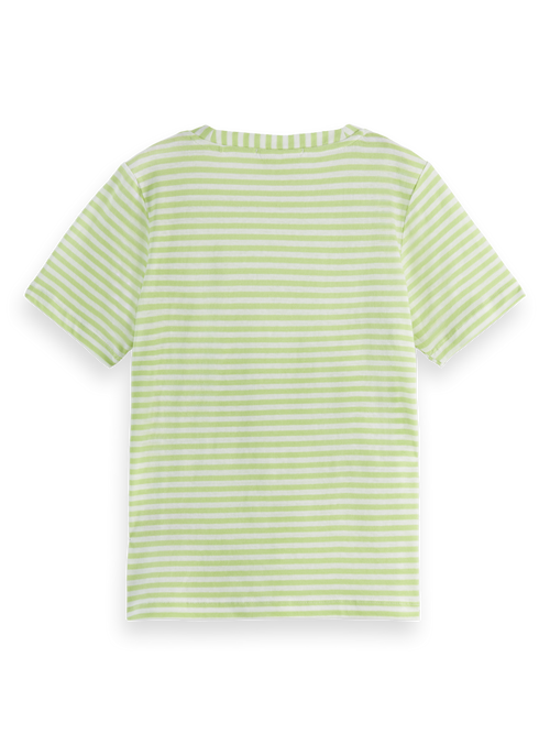 Regular-fit yarn-dyed linen blend t-shirt