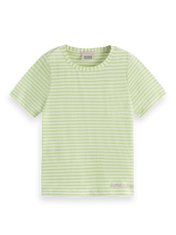 Regular-fit yarn-dyed linen blend t-shirt