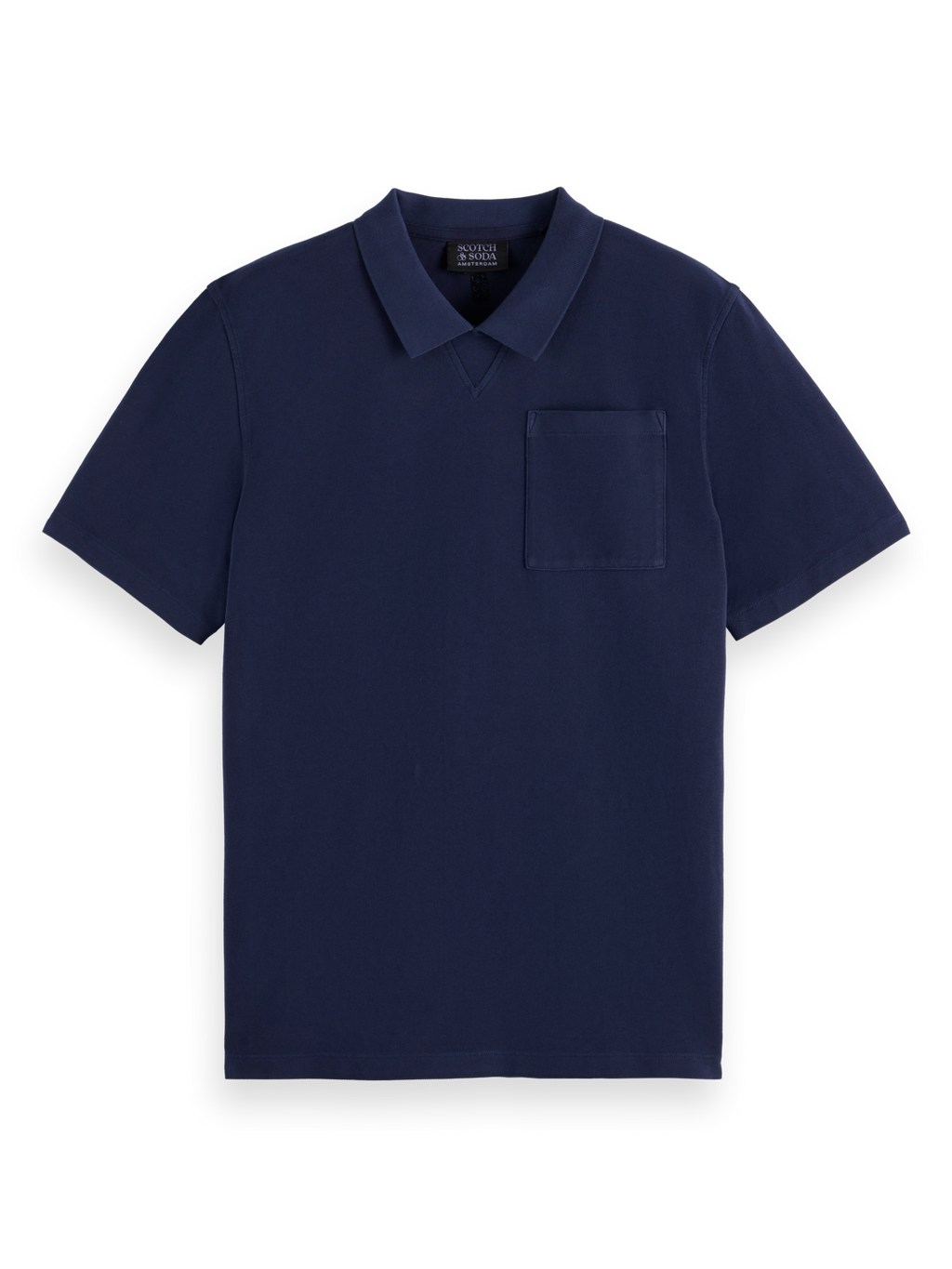 Garment dye pique pocket polo
