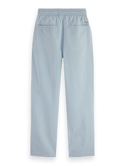 Loose-tapered linen blend pants