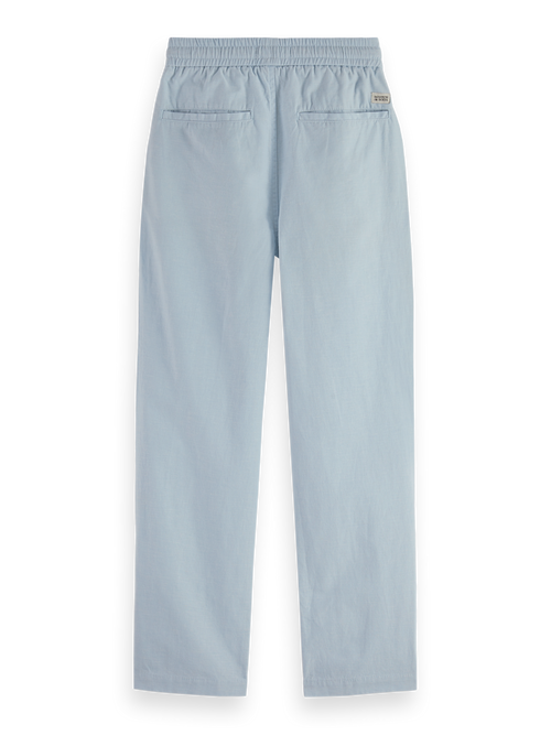 Loose-tapered linen blend pants