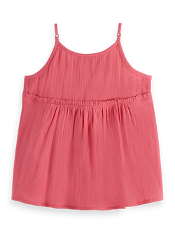 Crinkle cotton tank top