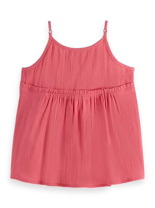 Crinkle cotton tank top