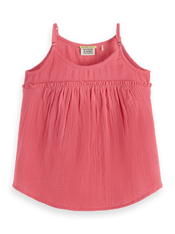 Crinkle cotton tank top