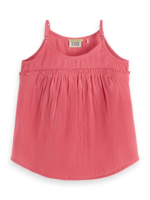 Crinkle cotton tank top