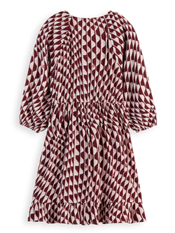 Wavy printed viscose dress