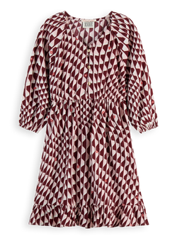 Wavy printed viscose dress