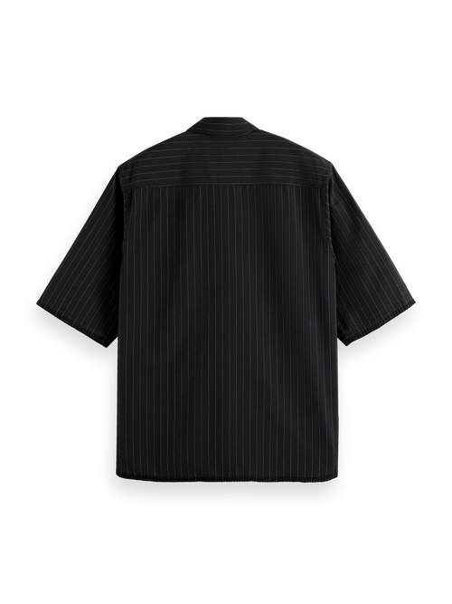 Tailored pinstriped baseball shirt