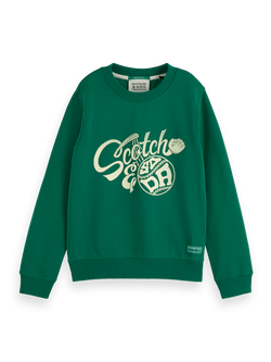 Regular-fit crewneck with chest artwork