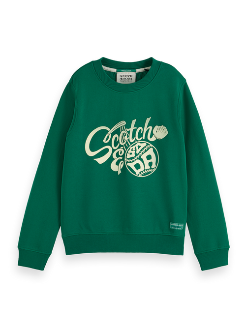 Regular-fit crewneck with chest artwork