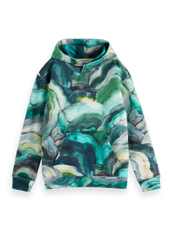 Relaxed-fit all-over printed hoodie