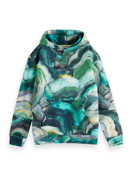 Relaxed-fit all-over printed hoodie