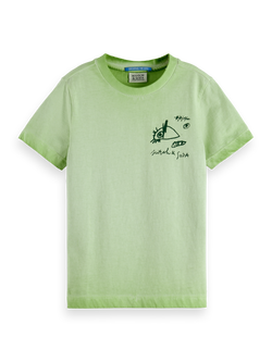 Regular-fit garment-dyed t-shirt with front artwork