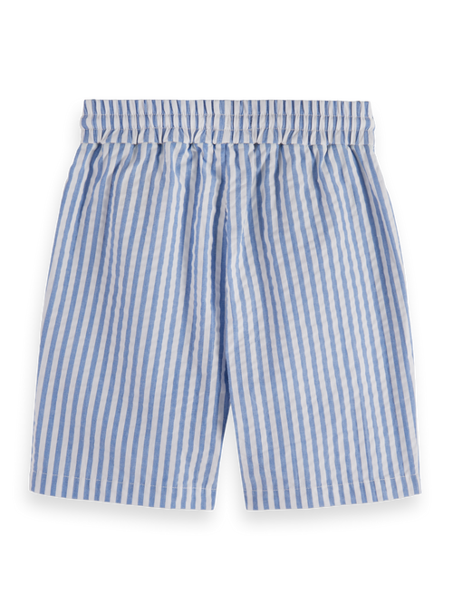 Seersucker striped textured shorts