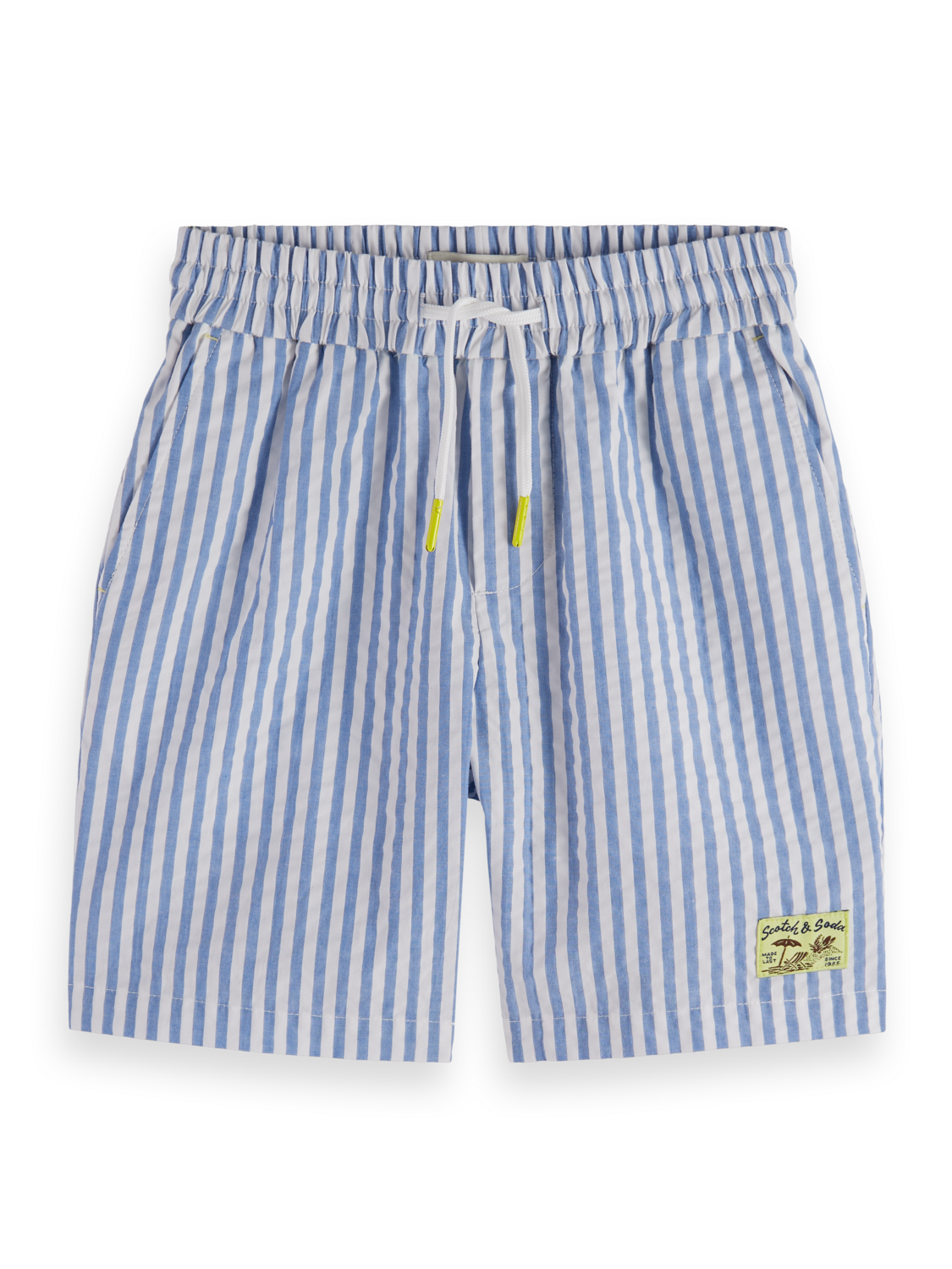 Seersucker Striped Shorts