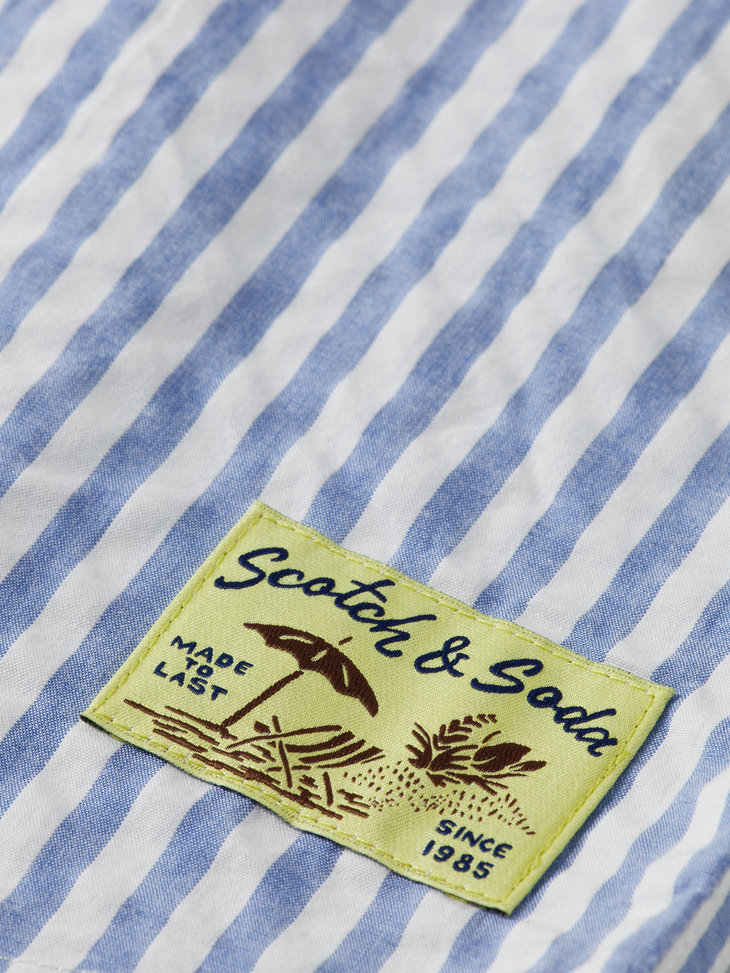 Boys Seersucker Striped Shirt