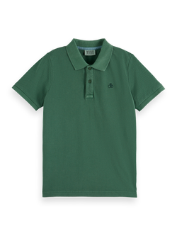 Garment-dyed pique polo